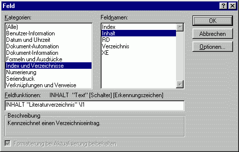 Inhaltsfeld einfuegen